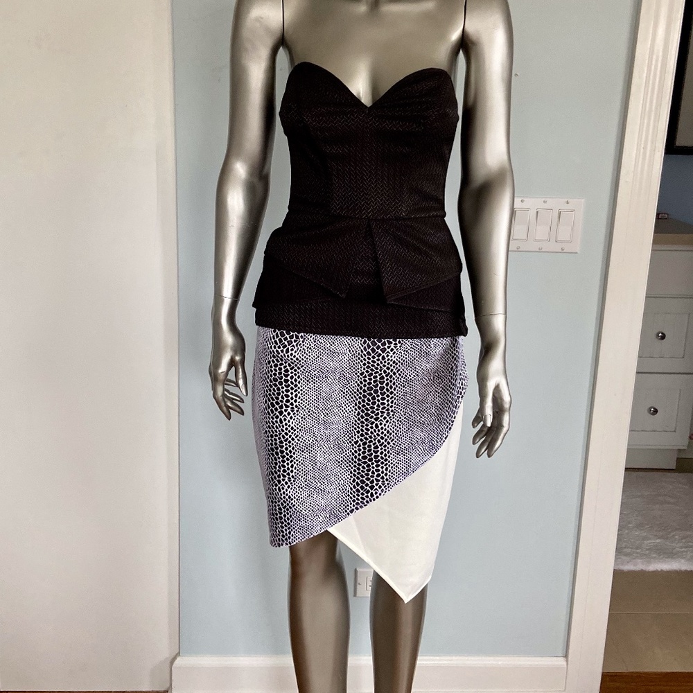 Lumier Black/White Wrap Skirt